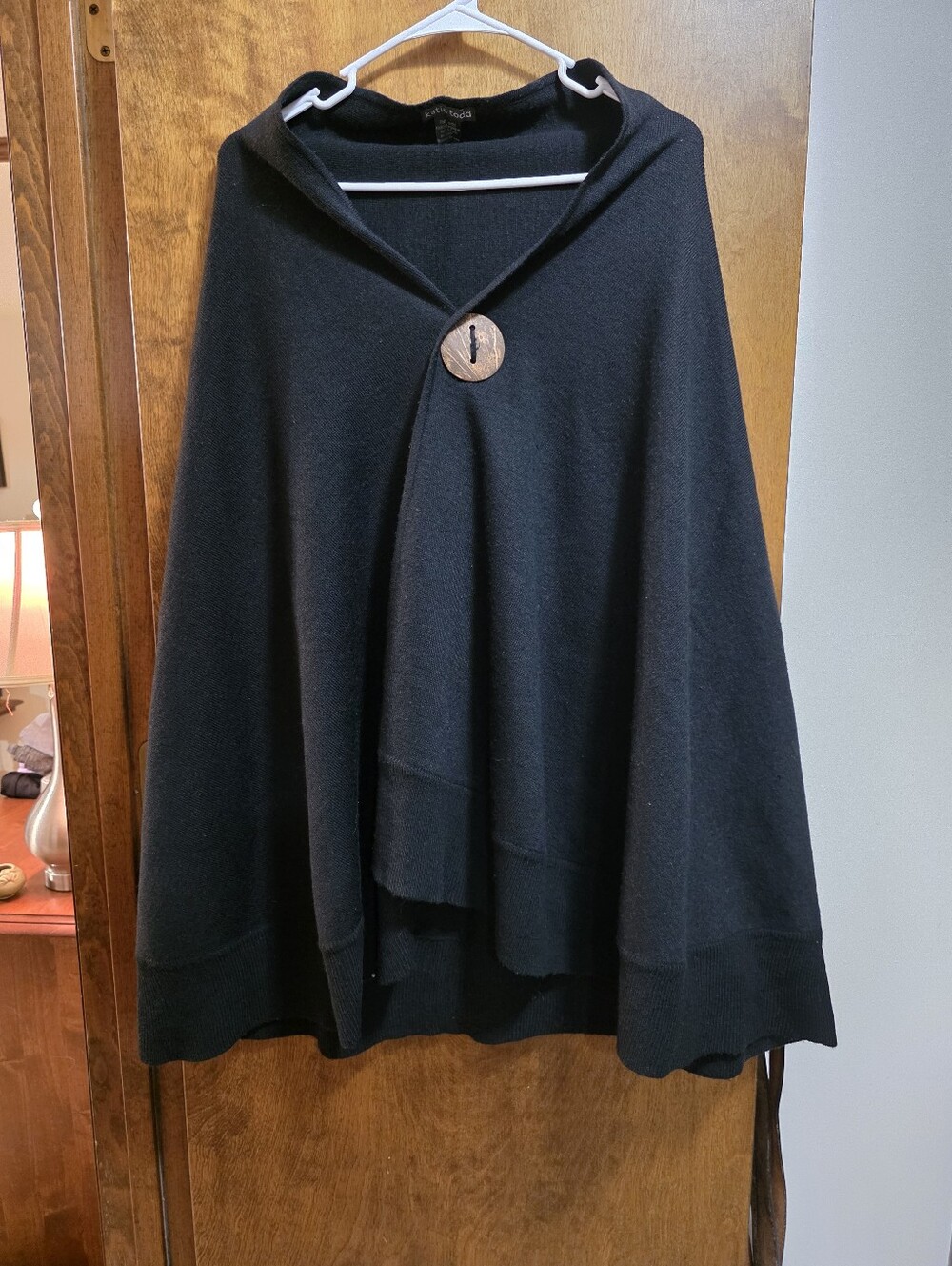 NWOT Black Knit Button-Front Shaw